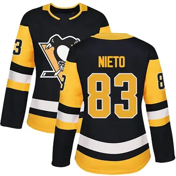 Women's Matt Nieto Pittsburgh Penguins ＃83 Authentic Black Home Jersey