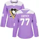 Women's Paul Coffey Pittsburgh Penguins ＃77 Authentic Purple Fights Cancer Practice Jersey