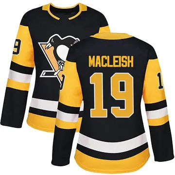 Women's Rick Macleish Pittsburgh Penguins ＃19 Authentic Black Home Jersey