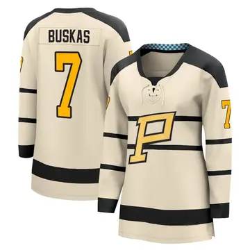 Women's Rod Buskas Pittsburgh Penguins ＃7 Cream 2023 Winter Classic Jersey