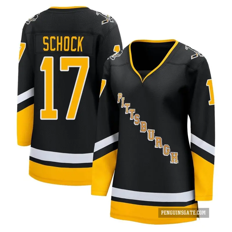 Women's Ron Schock Pittsburgh Penguins ＃17 Breakaway Black 2021/22 Alternate Premier Player Jersey