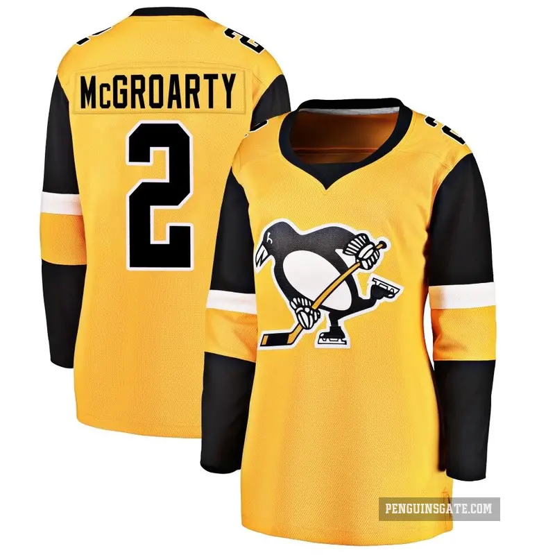 Women's Rutger McGroarty Pittsburgh Penguins ＃2 Breakaway Gold Alternate Jersey