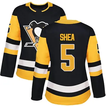 Women's Ryan Shea Pittsburgh Penguins ＃5 Authentic Black Home Jersey