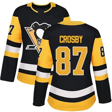 Women's Sidney Crosby Pittsburgh Penguins ＃87 Authentic Black Home Jersey
