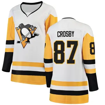 Women's Sidney Crosby Pittsburgh Penguins ＃87 Breakaway White Away Jersey