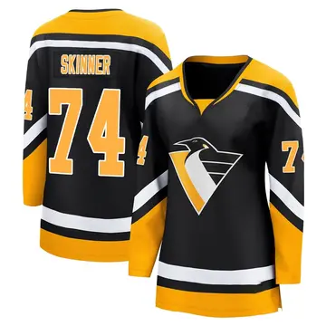 Women's Stuart Skinner Pittsburgh Penguins ＃74 Breakaway Black Special Edition 2.0 Jersey