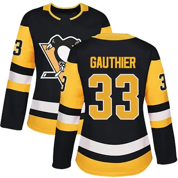 Women's Taylor Gauthier Pittsburgh Penguins ＃33 Authentic Black Home Jersey