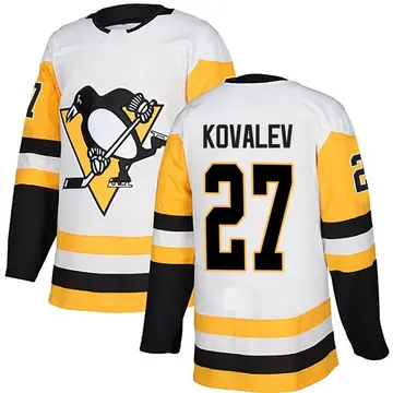 Youth Alex Kovalev Pittsburgh Penguins ＃27 Authentic White Away Jersey