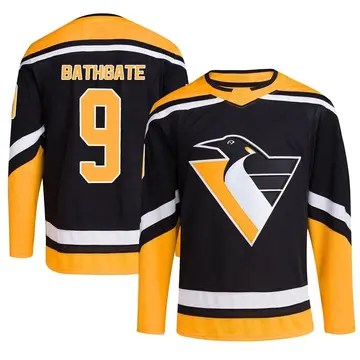 Youth Andy Bathgate Pittsburgh Penguins ＃9 Authentic Black Reverse Retro 2.0 Jersey