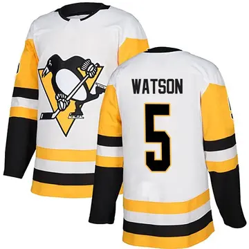 Youth Bryan Watson Pittsburgh Penguins ＃5 Authentic White Away Jersey