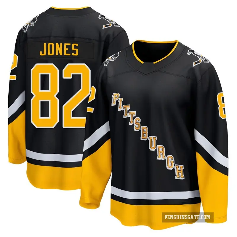Youth Caleb Jones Pittsburgh Penguins ＃82 Breakaway Black 2021/22 Alternate Premier Player Jersey