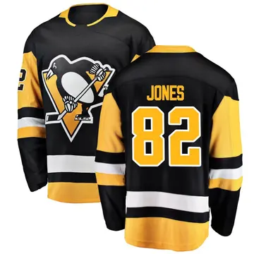 Youth Caleb Jones Pittsburgh Penguins ＃82 Breakaway Black Home Jersey