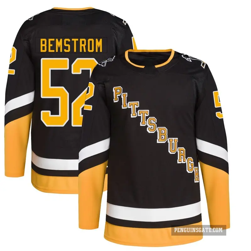 Youth Emil Bemstrom Pittsburgh Penguins ＃52 Authentic Black 2021/22 Alternate Primegreen Pro Player Jersey