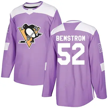 Youth Emil Bemstrom Pittsburgh Penguins ＃52 Authentic Purple Fights Cancer Practice Jersey