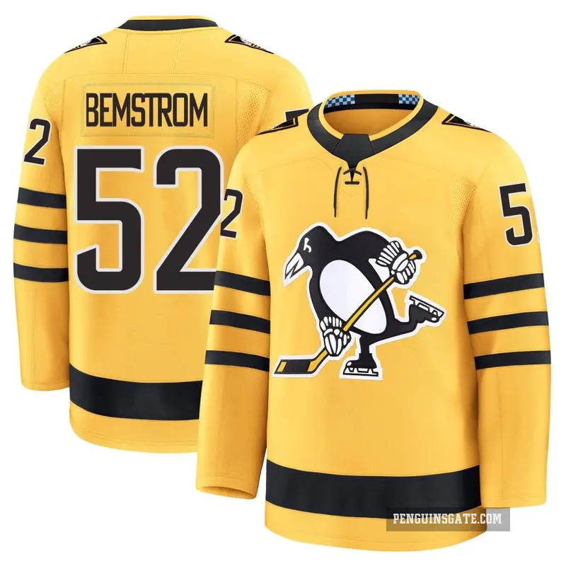 Youth Emil Bemstrom Pittsburgh Penguins ＃52 Premium Gold Alternate 2025 Jersey
