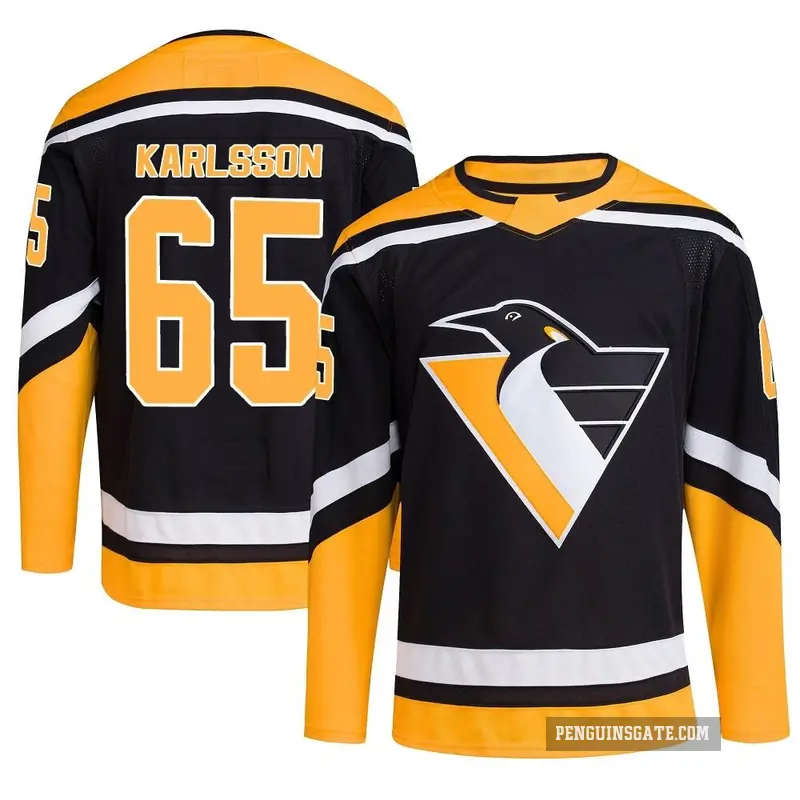 Youth Erik Karlsson Pittsburgh Penguins ＃65 Authentic Black Reverse Retro 2.0 Jersey