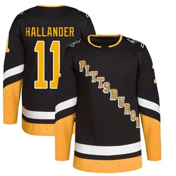 Youth Filip Hallander Pittsburgh Penguins ＃11 Authentic Black 2021/22 Alternate Primegreen Pro Player Jersey