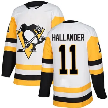 Youth Filip Hallander Pittsburgh Penguins ＃11 Authentic White Away Jersey