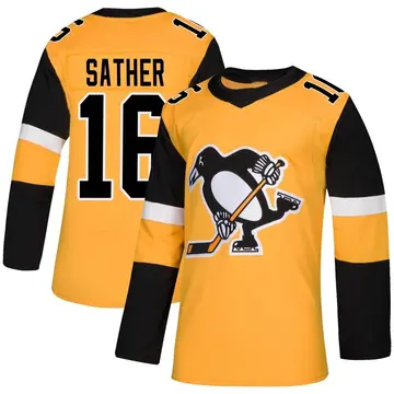 Youth Glen Sather Pittsburgh Penguins ＃16 Authentic Gold Alternate Jersey