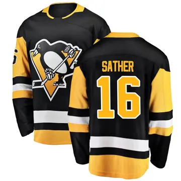 Youth Glen Sather Pittsburgh Penguins ＃16 Breakaway Black Home Jersey
