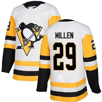 Youth Greg Millen Pittsburgh Penguins ＃29 Authentic White Away Jersey