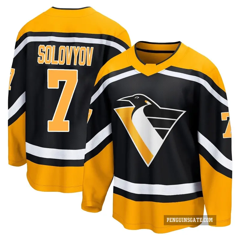Youth Ilya Solovyov Pittsburgh Penguins ＃7 Breakaway Black Special Edition 2.0 Jersey