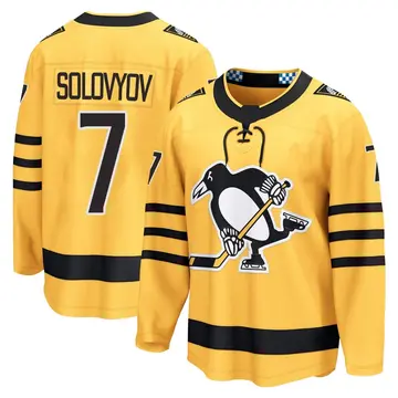 Youth Ilya Solovyov Pittsburgh Penguins ＃7 Breakaway Gold Alternate 2025 Jersey