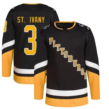 Youth Jack St. Ivany Pittsburgh Penguins ＃3 Authentic Black 2021/22 Alternate Primegreen Pro Player Jersey