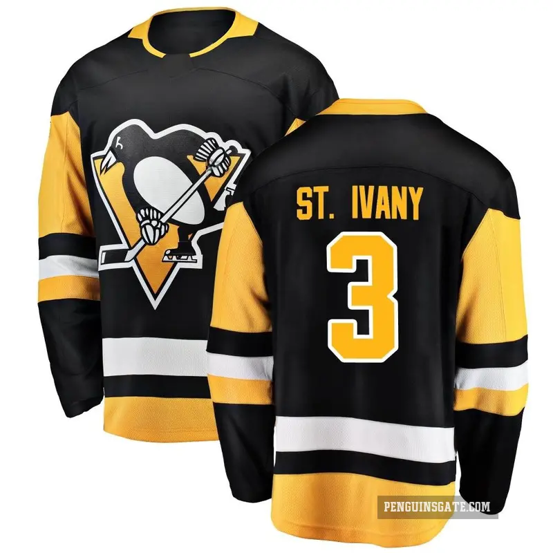 Youth Jack St. Ivany Pittsburgh Penguins ＃3 Breakaway Black Home Jersey
