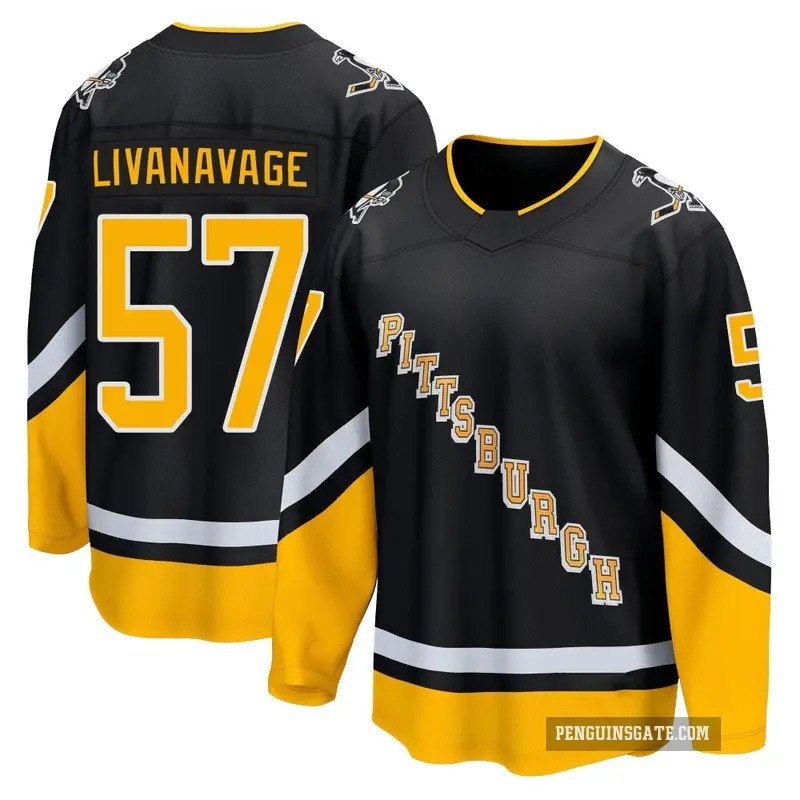 Youth Jake Livanavage Pittsburgh Penguins ＃57 Breakaway Black 2021/22 Alternate Premier Player Jersey