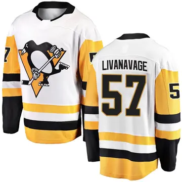 Youth Jake Livanavage Pittsburgh Penguins ＃57 Breakaway White Away Jersey