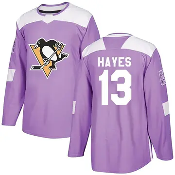Youth Kevin Hayes Pittsburgh Penguins ＃13 Authentic Purple Fights Cancer Practice Jersey