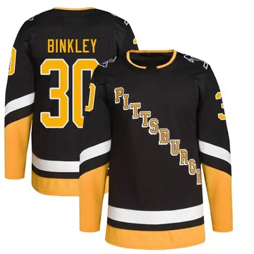 Youth Les Binkley Pittsburgh Penguins ＃30 Authentic Black 2021/22 Alternate Primegreen Pro Player Jersey