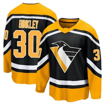 Youth Les Binkley Pittsburgh Penguins ＃30 Breakaway Black Special Edition 2.0 Jersey