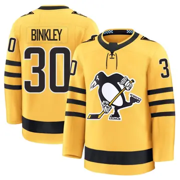 Youth Les Binkley Pittsburgh Penguins ＃30 Premium Gold Alternate 2025 Jersey