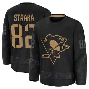 Youth Martin Straka Pittsburgh Penguins ＃82 Premium Black 2024 Military Appreciation Practice Jersey