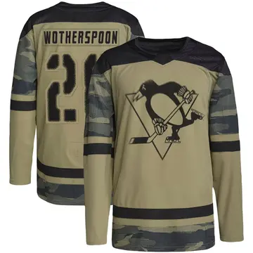 Youth Parker Wotherspoon Pittsburgh Penguins ＃28 Authentic Camo Military Appreciation Practice Jersey