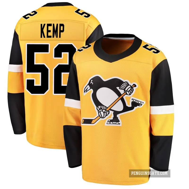 Youth Philip Kemp Pittsburgh Penguins ＃52 Breakaway Gold Alternate Jersey