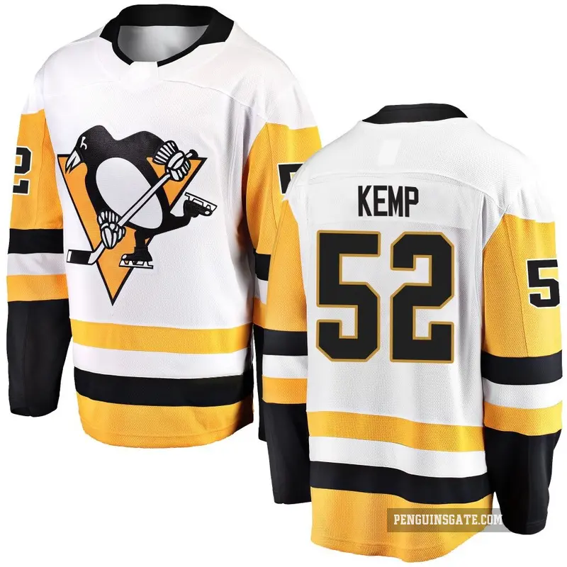 Youth Philip Kemp Pittsburgh Penguins ＃52 Breakaway White Away Jersey