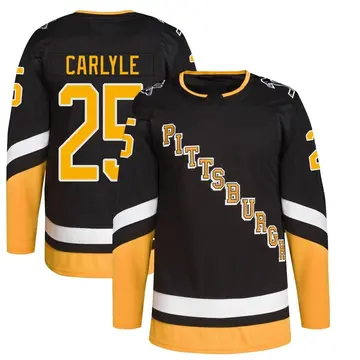 Youth Randy Carlyle Pittsburgh Penguins ＃25 Authentic Black 2021/22 Alternate Primegreen Pro Player Jersey