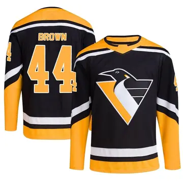Youth Rob Brown Pittsburgh Penguins ＃44 Authentic Black Reverse Retro 2.0 Jersey