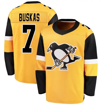 Youth Rod Buskas Pittsburgh Penguins ＃7 Breakaway Gold Alternate Jersey