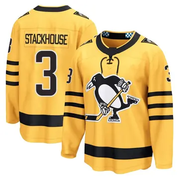 Youth Ron Stackhouse Pittsburgh Penguins ＃3 Breakaway Gold Alternate 2025 Jersey