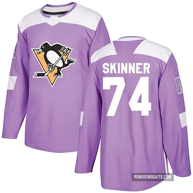 Youth Stuart Skinner Pittsburgh Penguins ＃74 Authentic Purple Fights Cancer Practice Jersey