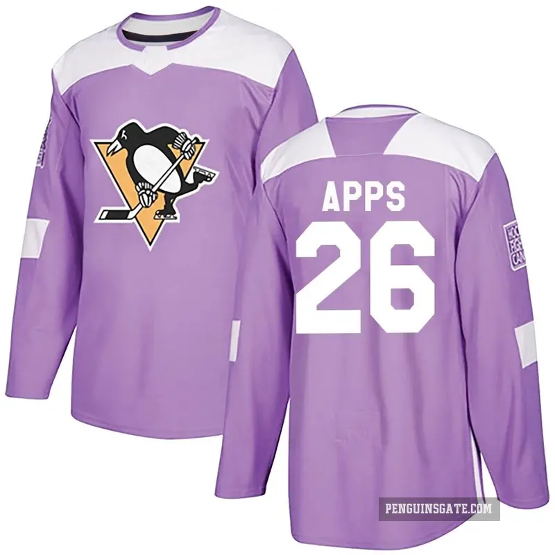 Youth Syl Apps Pittsburgh Penguins ＃26 Authentic Purple Fights Cancer Practice Jersey