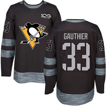 Youth Taylor Gauthier Pittsburgh Penguins ＃33 Authentic Black 1917-2017 100th Anniversary Jersey