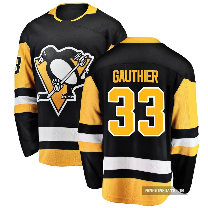 Youth Taylor Gauthier Pittsburgh Penguins ＃33 Breakaway Black Home Jersey