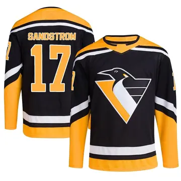 Youth Tomas Sandstrom Pittsburgh Penguins ＃17 Authentic Black Reverse Retro 2.0 Jersey