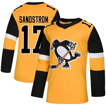 Youth Tomas Sandstrom Pittsburgh Penguins ＃17 Authentic Gold Alternate Jersey