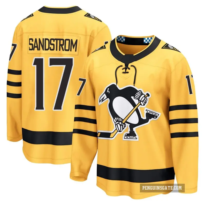 Youth Tomas Sandstrom Pittsburgh Penguins ＃17 Breakaway Gold Alternate 2025 Jersey